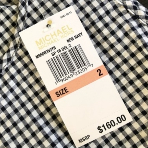 MICHAEL Michael Kors Black & White Seersucker Mixed Gingham Dress Size 2 - Picture 13 of 15